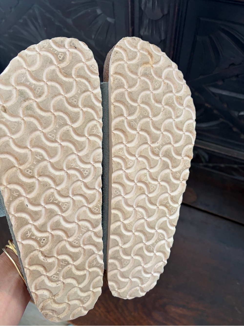 Pale blue suede Birkenstock Arizona 41, 10-10.5 - Picture 4 of 5